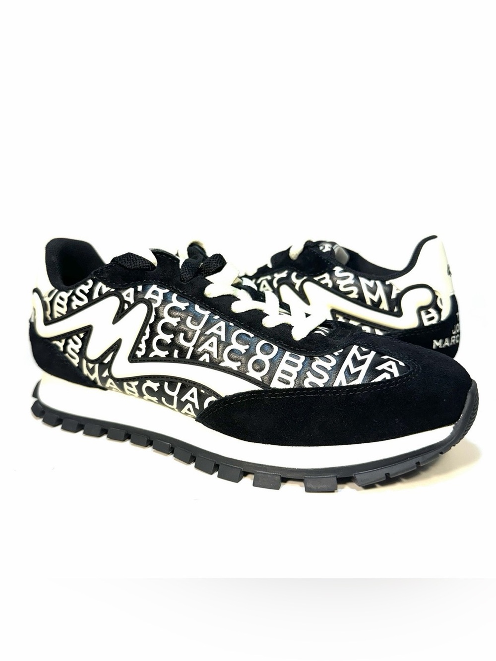 Marc Jacobs Black & White Logo Graphic Runner Sneakers - Men